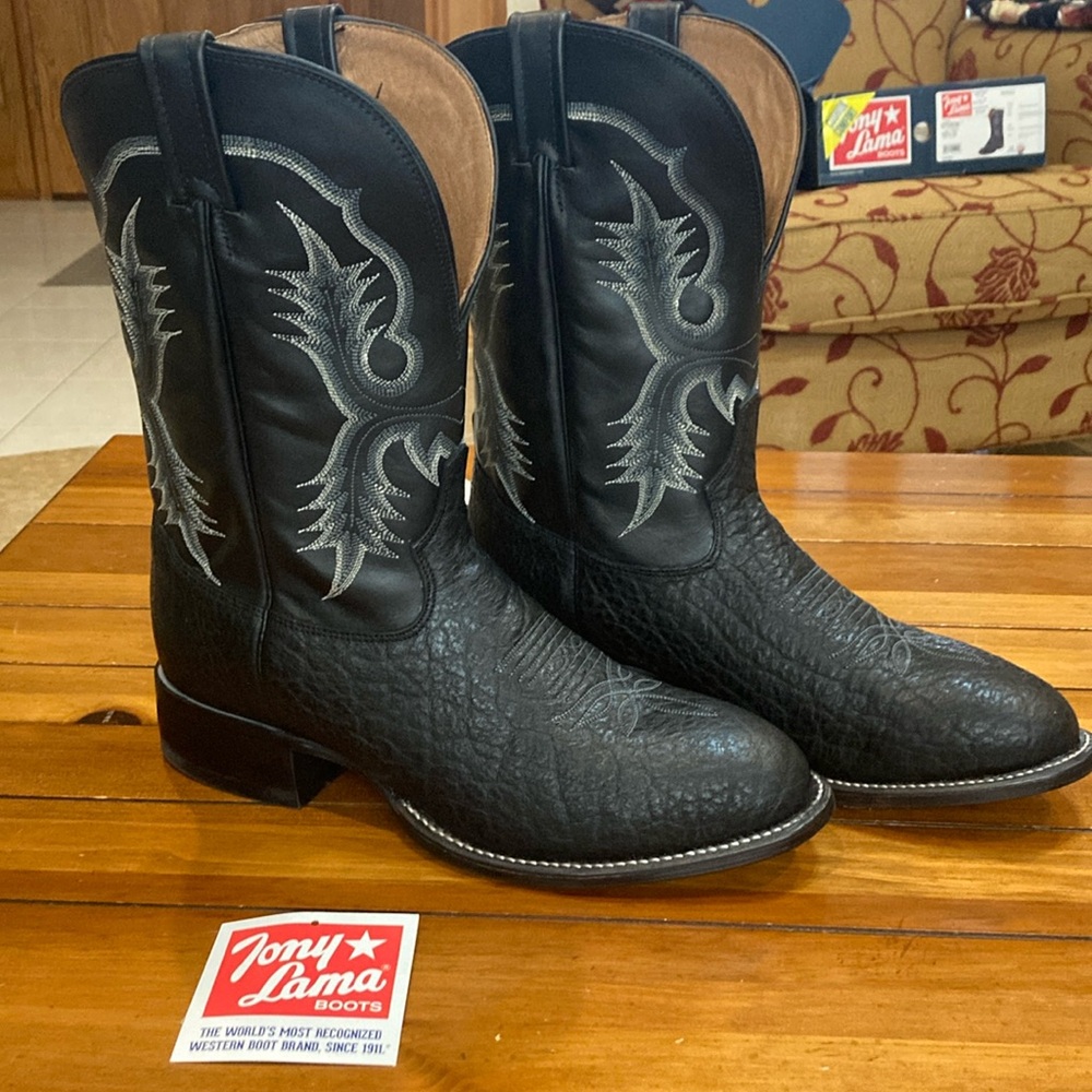 Men’s Tony Lama Black Bullhide Boots